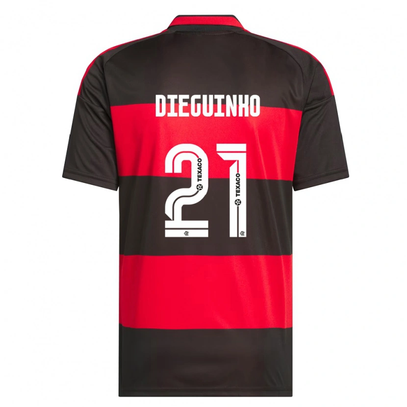 Danxen Kvinder Diego Guimarães Das Neves #21 Rød Sort Hvid Hjemmebane Spillertrøjer 2026/27 Trøje T-Shirt