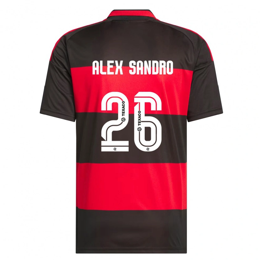 Danxen Kvinder Alex Sandro #26 Rød Sort Hvid Hjemmebane Spillertrøjer 2026/27 Trøje T-Shirt