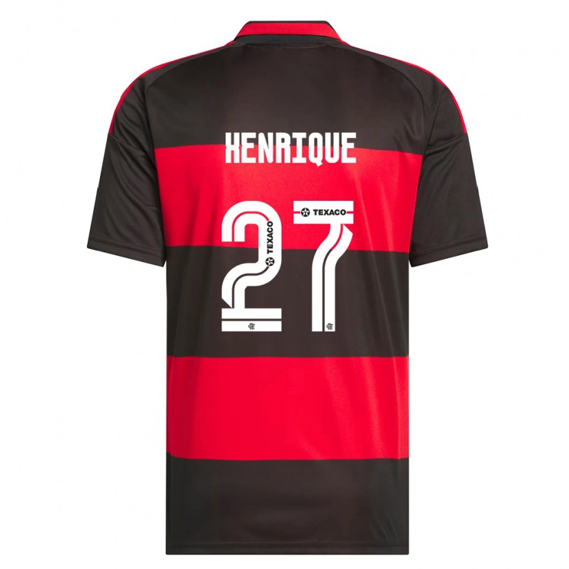 Danxen Kvinder Bruno Henrique #27 Rød Sort Hvid Hjemmebane Spillertrøjer 2026/27 Trøje T-Shirt