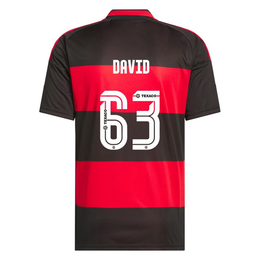 Danxen Kvinder David Viana De Oliveira #63 Rød Sort Hvid Hjemmebane Spillertrøjer 2026/27 Trøje T-Shirt
