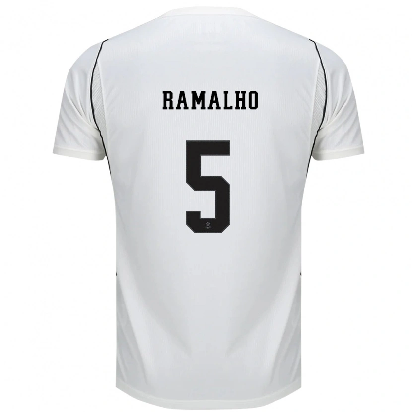 Danxen Kvinder André Ramalho #5 Hvid Sort Rød Hjemmebane Spillertrøjer 2026/27 Trøje T-Shirt