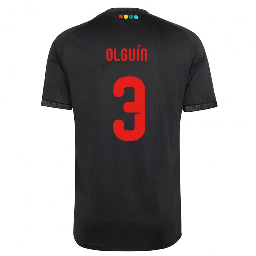 Danxen Kvinder Alonso Olguín #3 Sort Rød Udebane Spillertrøjer 2026/27 Trøje T-Shirt