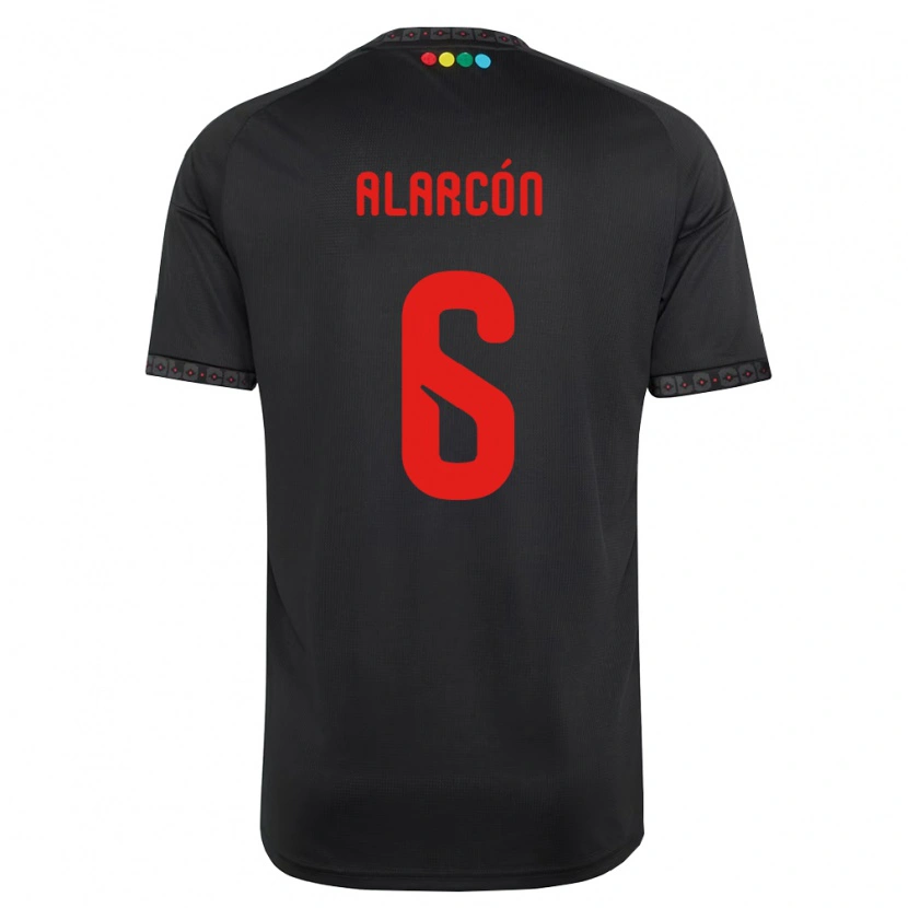 Danxen Kvinder Tomás Alarcón #6 Sort Rød Udebane Spillertrøjer 2026/27 Trøje T-Shirt