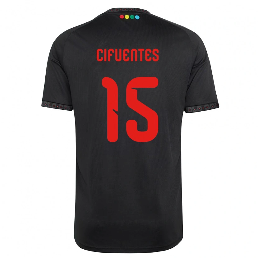 Danxen Kvinder Anaís Cifuentes #15 Sort Rød Udebane Spillertrøjer 2026/27 Trøje T-Shirt
