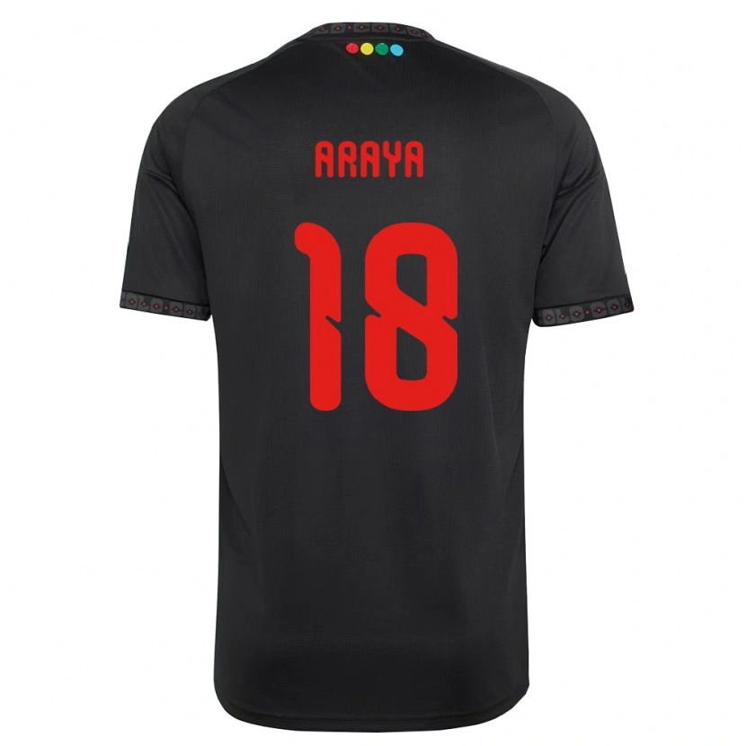 Danxen Kvinder Benjamín Araya #18 Sort Rød Udebane Spillertrøjer 2026/27 Trøje T-Shirt