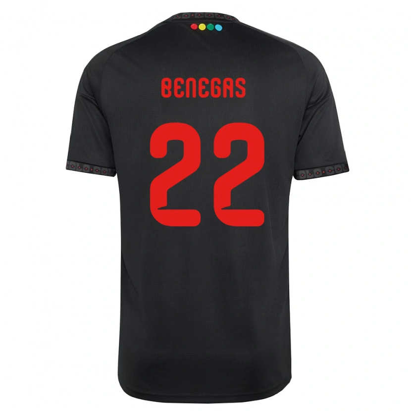Danxen Kvinder Leandro Benegas #22 Sort Rød Udebane Spillertrøjer 2026/27 Trøje T-Shirt