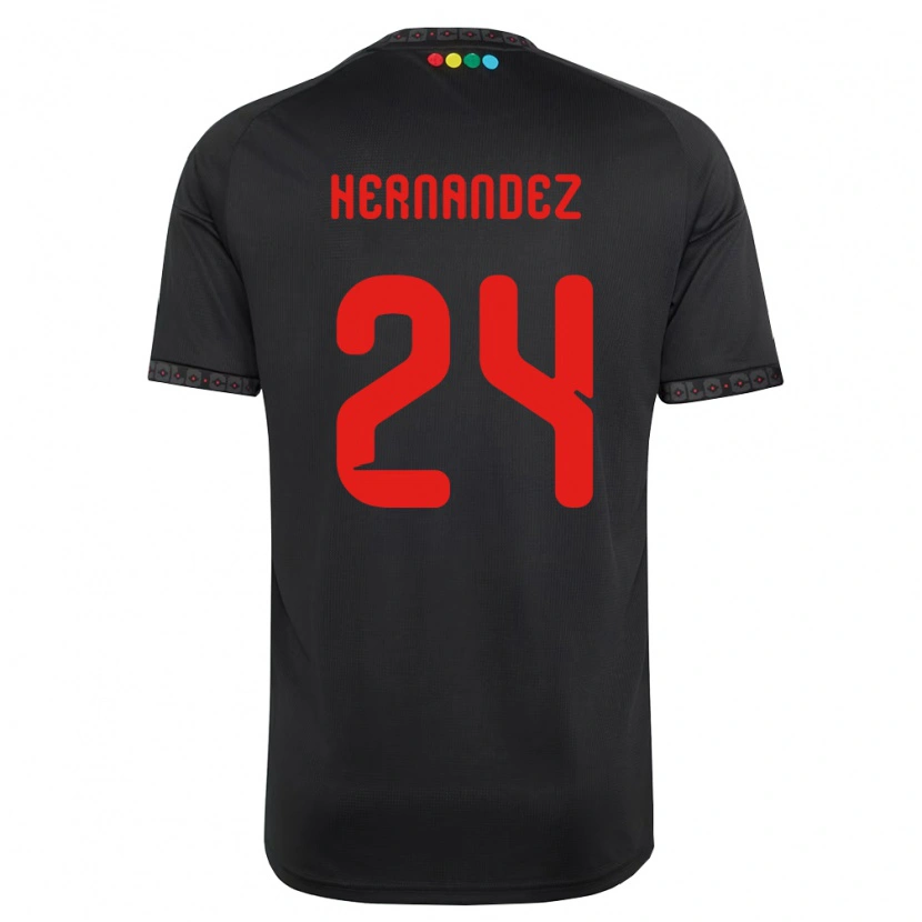 Danxen Kvinder Leandro Hernández #24 Sort Rød Udebane Spillertrøjer 2026/27 Trøje T-Shirt
