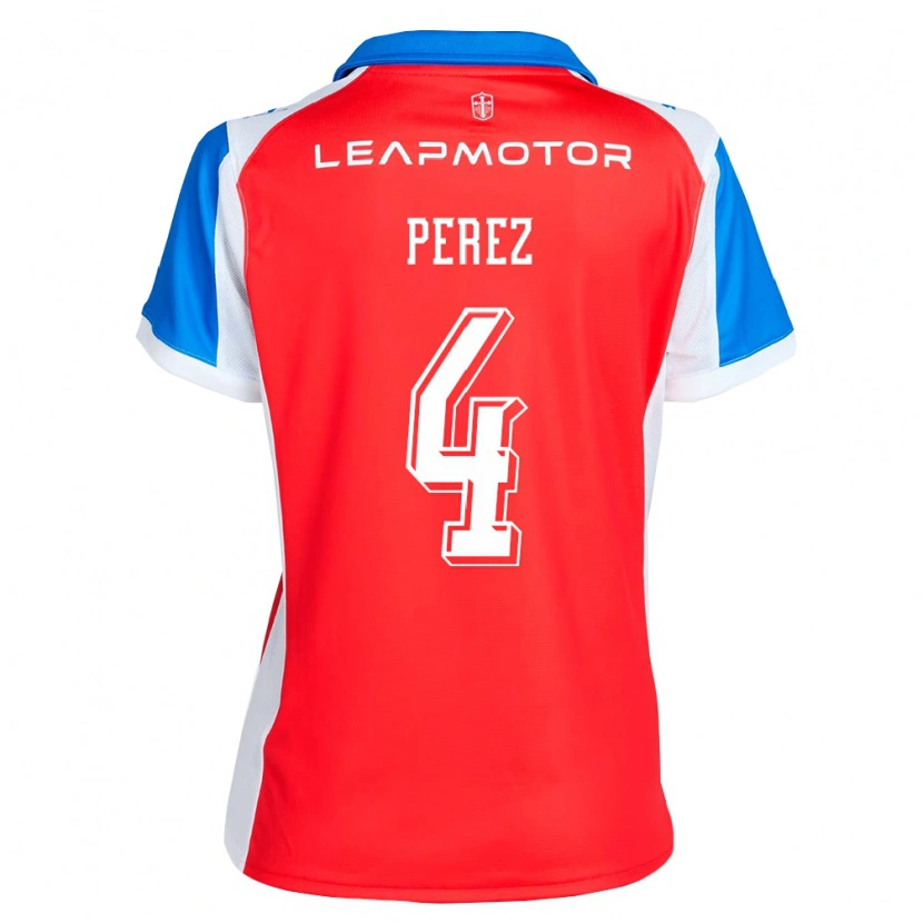 Danxen Kvinder Ignacio Pérez #4 Rød Blå Udebane Spillertrøjer 2026/27 Trøje T-Shirt