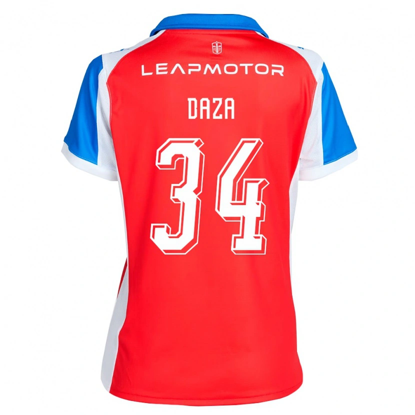 Danxen Kvinder Francisco Daza #34 Rød Blå Udebane Spillertrøjer 2026/27 Trøje T-Shirt