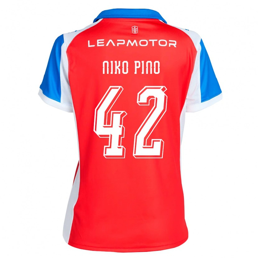Danxen Kvinder Nickolas Pino #42 Rød Blå Udebane Spillertrøjer 2026/27 Trøje T-Shirt