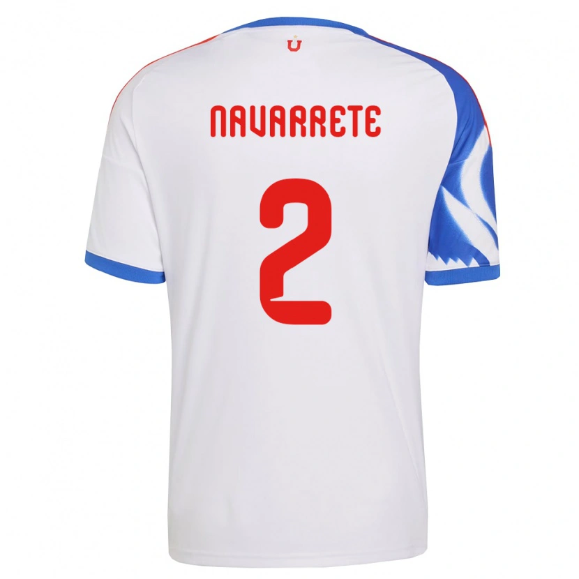 Danxen Kvinder Daniel Navarrete #2 Hvid Marineblå Udebane Spillertrøjer 2026/27 Trøje T-Shirt
