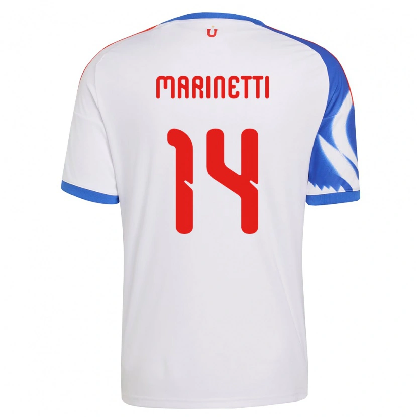 Danxen Kvinder Nicolás Marinetti #14 Hvid Marineblå Udebane Spillertrøjer 2026/27 Trøje T-Shirt