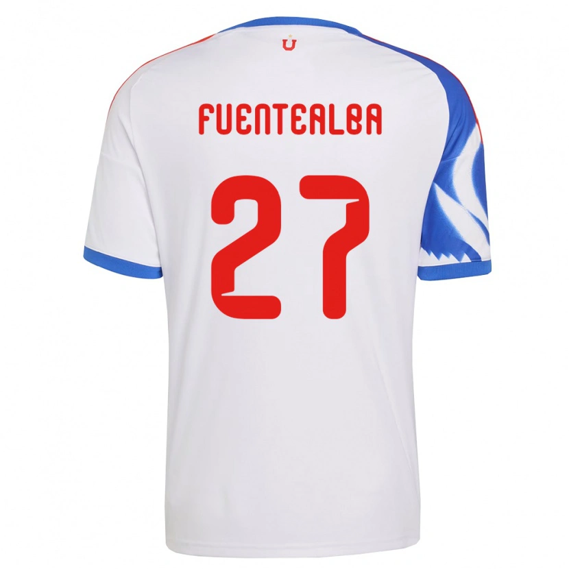 Danxen Kvinder Jeison Fuentealba #27 Hvid Marineblå Udebane Spillertrøjer 2026/27 Trøje T-Shirt