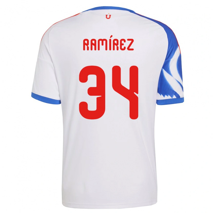 Danxen Kvinder Vicente Ramírez #34 Hvid Marineblå Udebane Spillertrøjer 2026/27 Trøje T-Shirt