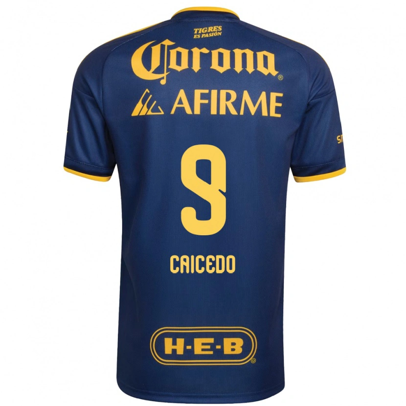 Danxen Kvinder Jordy Caicedo #9 Kongelig Blå Gul Udebane Spillertrøjer 2026/27 Trøje T-Shirt