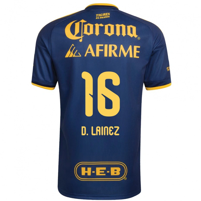 Danxen Kvinder Diego Lainez #16 Kongelig Blå Gul Udebane Spillertrøjer 2026/27 Trøje T-Shirt