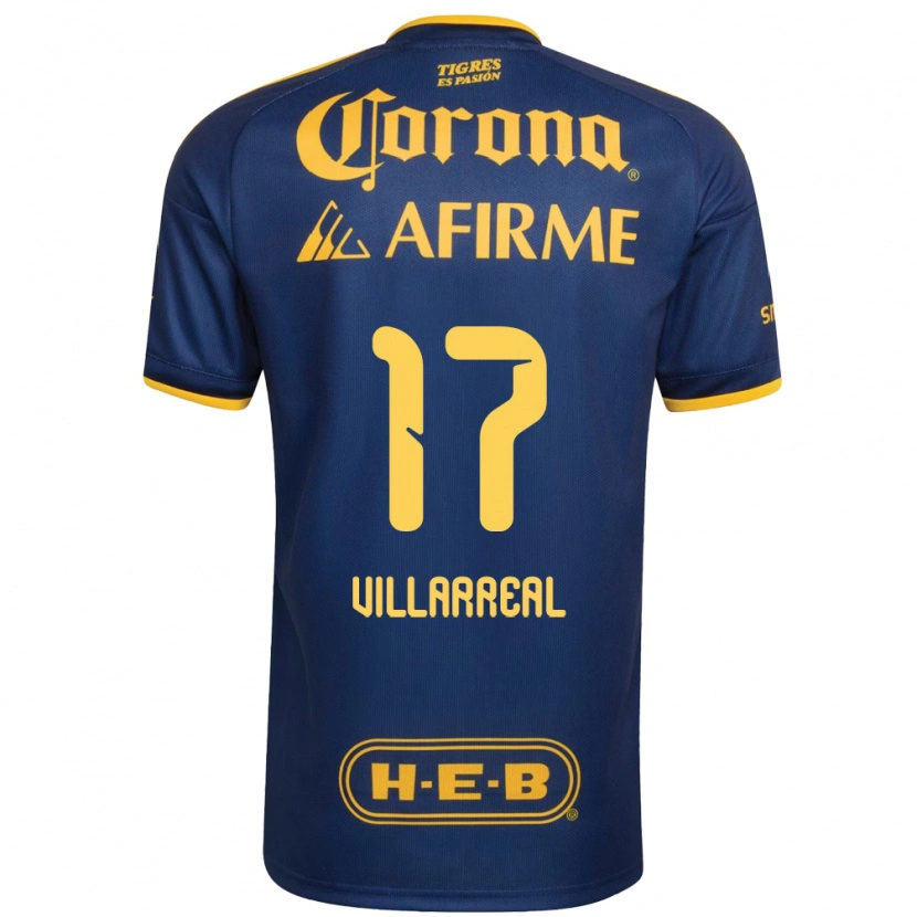 Danxen Kvinder Natalia Villarreal #17 Kongelig Blå Gul Udebane Spillertrøjer 2026/27 Trøje T-Shirt