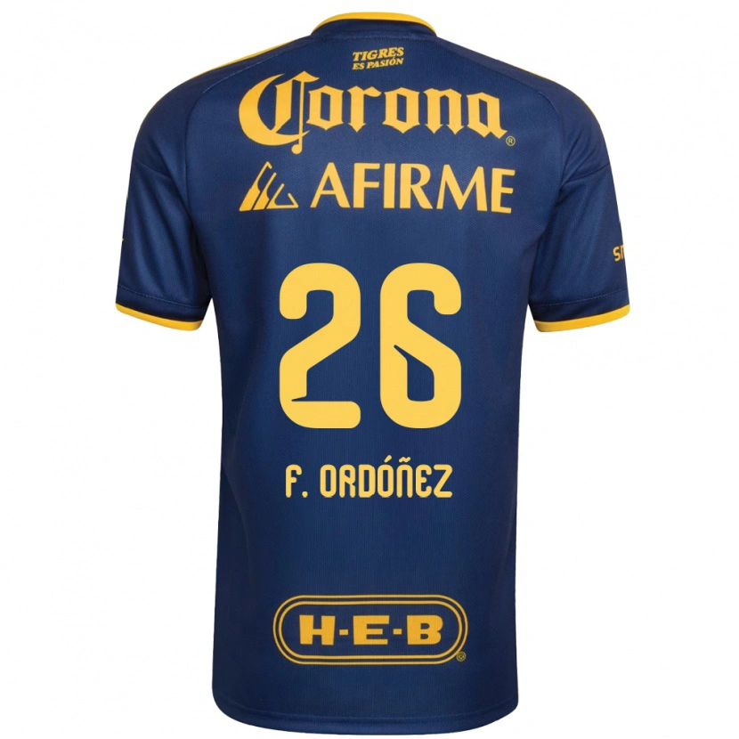 Danxen Kvinder Fernando Ordóñez #26 Kongelig Blå Gul Udebane Spillertrøjer 2026/27 Trøje T-Shirt