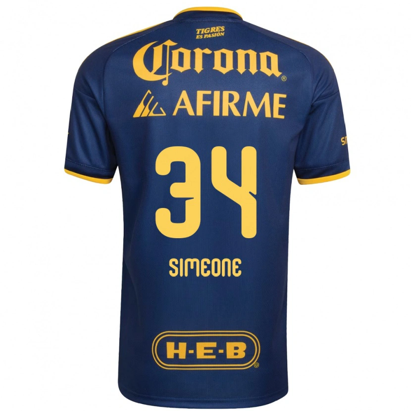 Danxen Kvinder Henrique Simeone #34 Kongelig Blå Gul Udebane Spillertrøjer 2026/27 Trøje T-Shirt