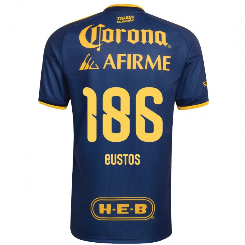 Danxen Kvinder Maximiliano Bustos #186 Kongelig Blå Gul Udebane Spillertrøjer 2026/27 Trøje T-Shirt