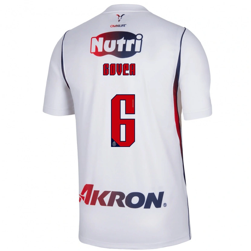 Danxen Kvinder Omar Govea #6 Hvid Marineblå Rød Udebane Spillertrøjer 2026/27 Trøje T-Shirt