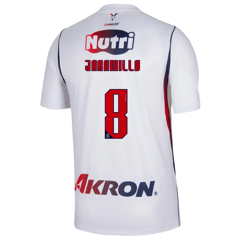 Danxen Kvinder Carolina Jaramillo #8 Hvid Marineblå Rød Udebane Spillertrøjer 2026/27 Trøje T-Shirt