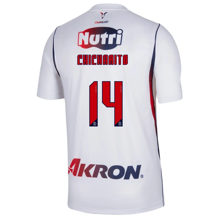 Danxen Kvinder Chicharito #14 Hvid Marineblå Rød Udebane Spillertrøjer 2026/27 Trøje T-Shirt