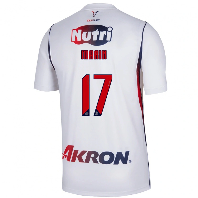 Danxen Kvinder Ricardo Marín #17 Hvid Marineblå Rød Udebane Spillertrøjer 2026/27 Trøje T-Shirt