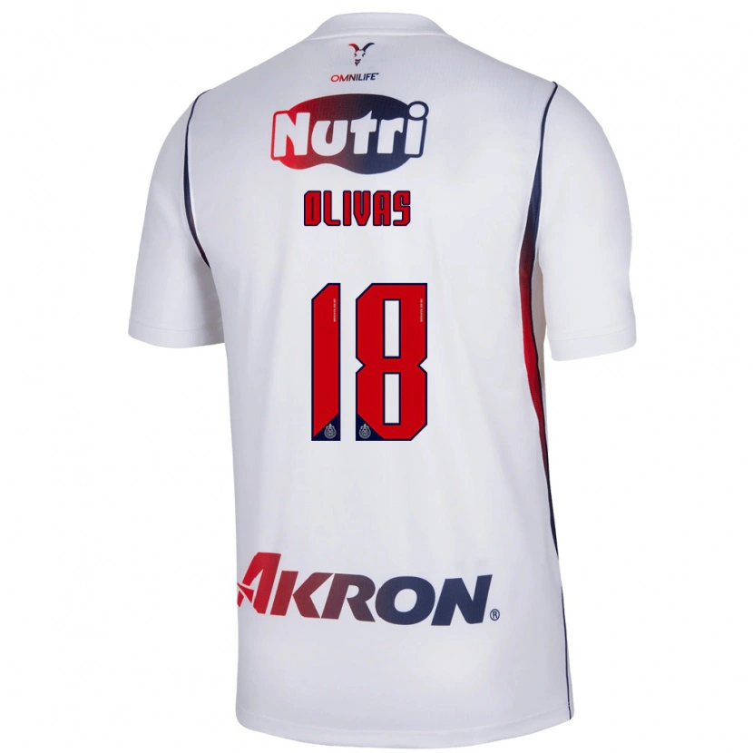 Danxen Kvinder Luis Olivas #18 Hvid Marineblå Rød Udebane Spillertrøjer 2026/27 Trøje T-Shirt