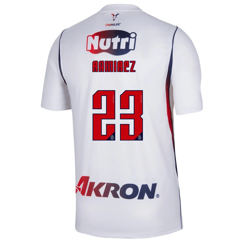 Danxen Kvinder Alessandra Ramírez #23 Hvid Marineblå Rød Udebane Spillertrøjer 2026/27 Trøje T-Shirt