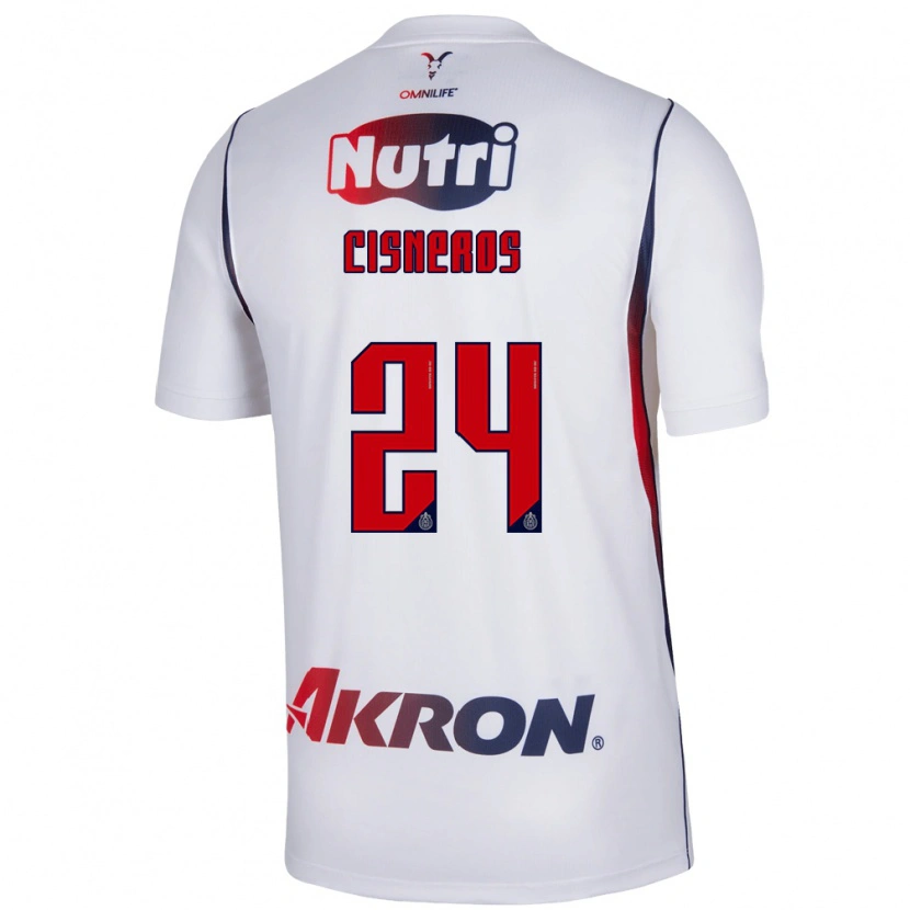 Danxen Kvinder Carlos Cisneros #24 Hvid Marineblå Rød Udebane Spillertrøjer 2026/27 Trøje T-Shirt