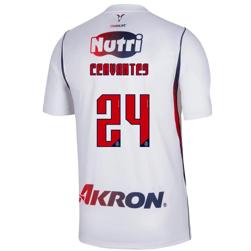 Danxen Kvinder Alicia Cervantes #24 Hvid Marineblå Rød Udebane Spillertrøjer 2026/27 Trøje T-Shirt