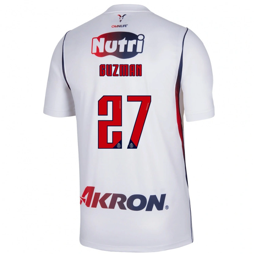 Danxen Kvinder Kinberly Guzmán #27 Hvid Marineblå Rød Udebane Spillertrøjer 2026/27 Trøje T-Shirt