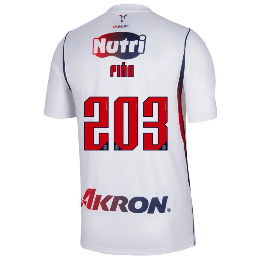 Danxen Kvinder Fernando Piña #203 Hvid Marineblå Rød Udebane Spillertrøjer 2026/27 Trøje T-Shirt