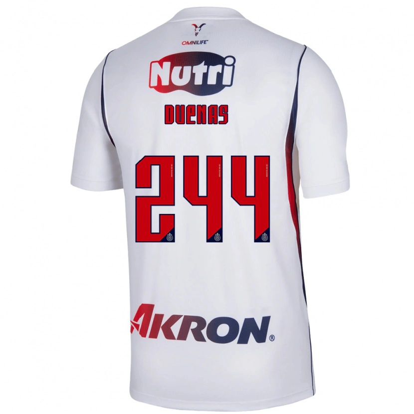 Danxen Kvinder Omar Dueñas #244 Hvid Marineblå Rød Udebane Spillertrøjer 2026/27 Trøje T-Shirt