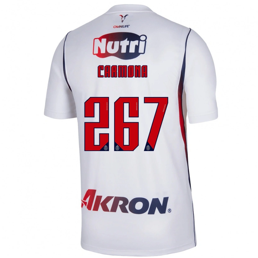 Danxen Kvinder Jesús Carmona #267 Hvid Marineblå Rød Udebane Spillertrøjer 2026/27 Trøje T-Shirt