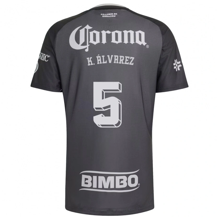 Danxen Kvinder Kevin Álvarez #5 Grå Hvid Sort Udebane Spillertrøjer 2026/27 Trøje T-Shirt