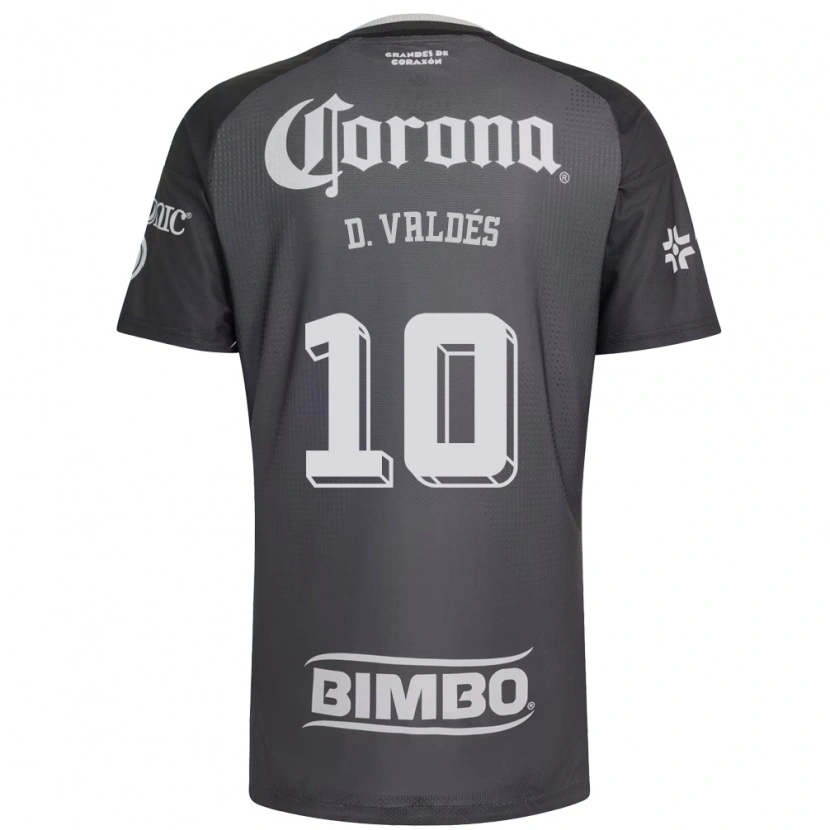 Danxen Kvinder Diego Valdes #10 Grå Hvid Sort Udebane Spillertrøjer 2026/27 Trøje T-Shirt
