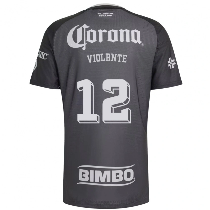 Danxen Kvinder Isaías Violante #12 Grå Hvid Sort Udebane Spillertrøjer 2026/27 Trøje T-Shirt