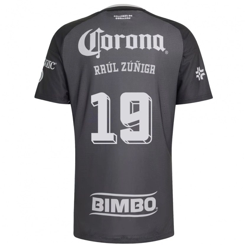 Danxen Kvinder José Raúl Zúñiga #19 Grå Hvid Sort Udebane Spillertrøjer 2026/27 Trøje T-Shirt