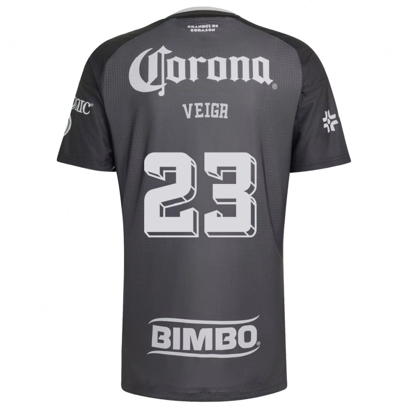 Danxen Kvinder Raphael Veiga #23 Grå Hvid Sort Udebane Spillertrøjer 2026/27 Trøje T-Shirt