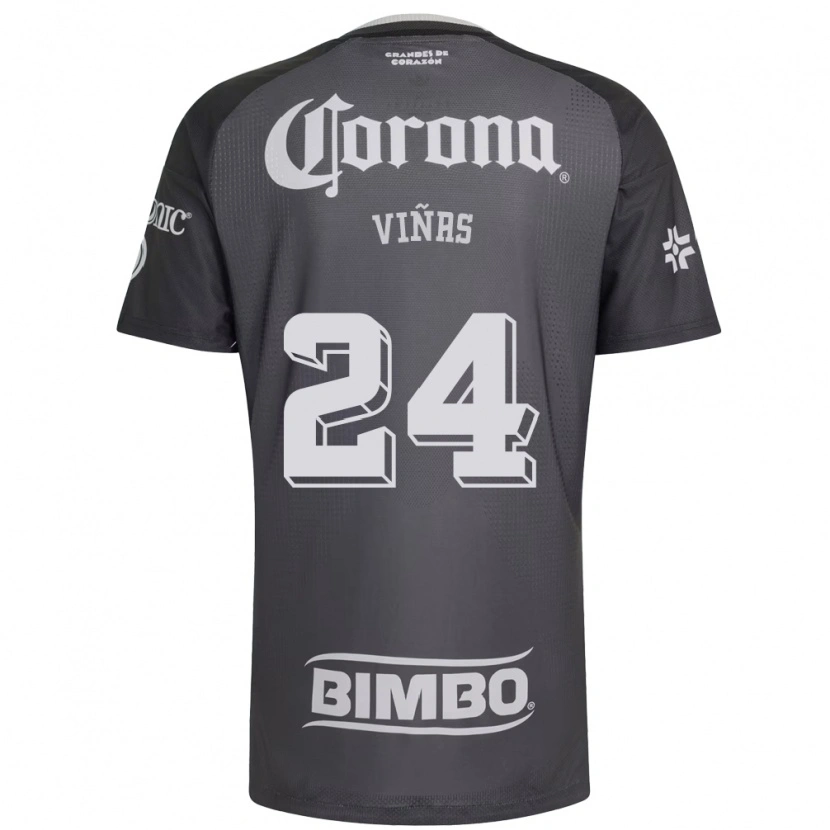 Danxen Kvinder Federico Viñas #24 Grå Hvid Sort Udebane Spillertrøjer 2026/27 Trøje T-Shirt
