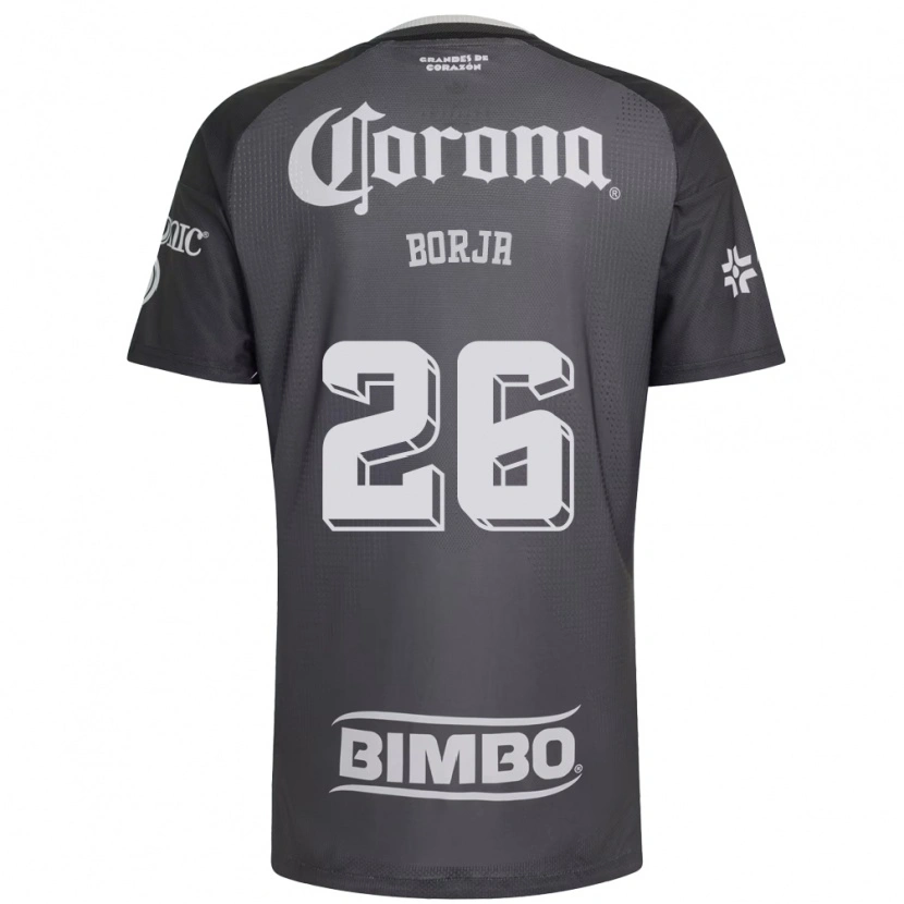 Danxen Kvinder Cristián Borja #26 Grå Hvid Sort Udebane Spillertrøjer 2026/27 Trøje T-Shirt