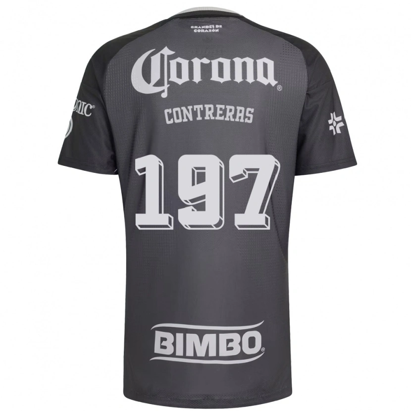 Danxen Kvinder Ángel Contreras #197 Grå Hvid Sort Udebane Spillertrøjer 2026/27 Trøje T-Shirt