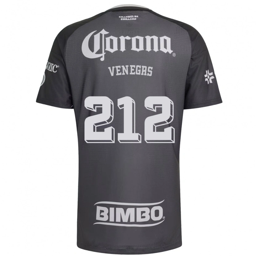 Danxen Kvinder Sebastián Venegas #212 Grå Hvid Sort Udebane Spillertrøjer 2026/27 Trøje T-Shirt