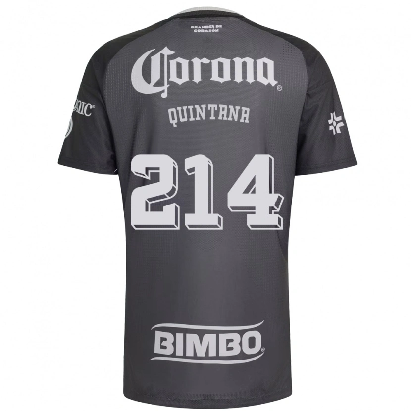 Danxen Kvinder Diego Quintana #214 Grå Hvid Sort Udebane Spillertrøjer 2026/27 Trøje T-Shirt