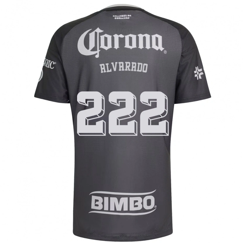 Danxen Kvinder Daniel Alvarado #222 Grå Hvid Sort Udebane Spillertrøjer 2026/27 Trøje T-Shirt