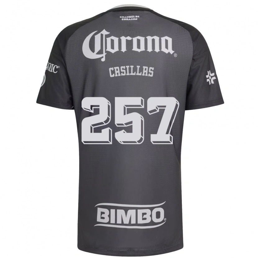 Danxen Kvinder Iván Casillas #257 Grå Hvid Sort Udebane Spillertrøjer 2026/27 Trøje T-Shirt
