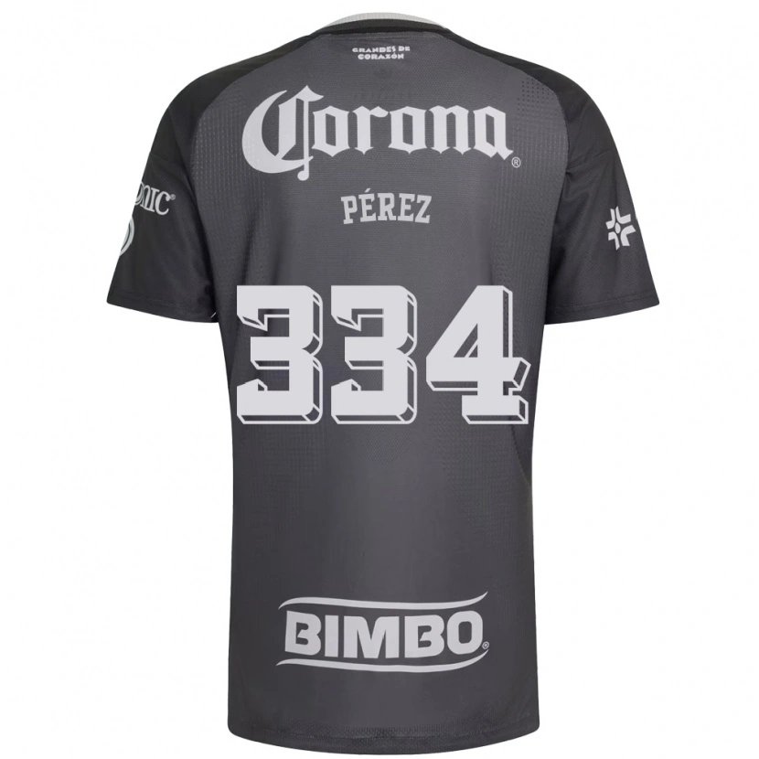 Danxen Kvinder Diego Pérez #334 Grå Hvid Sort Udebane Spillertrøjer 2026/27 Trøje T-Shirt