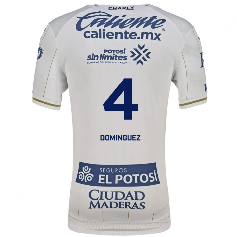 Danxen Kvinder Julio Cesar Dominguez #4 Hvid Blå Udebane Spillertrøjer 2026/27 Trøje T-Shirt
